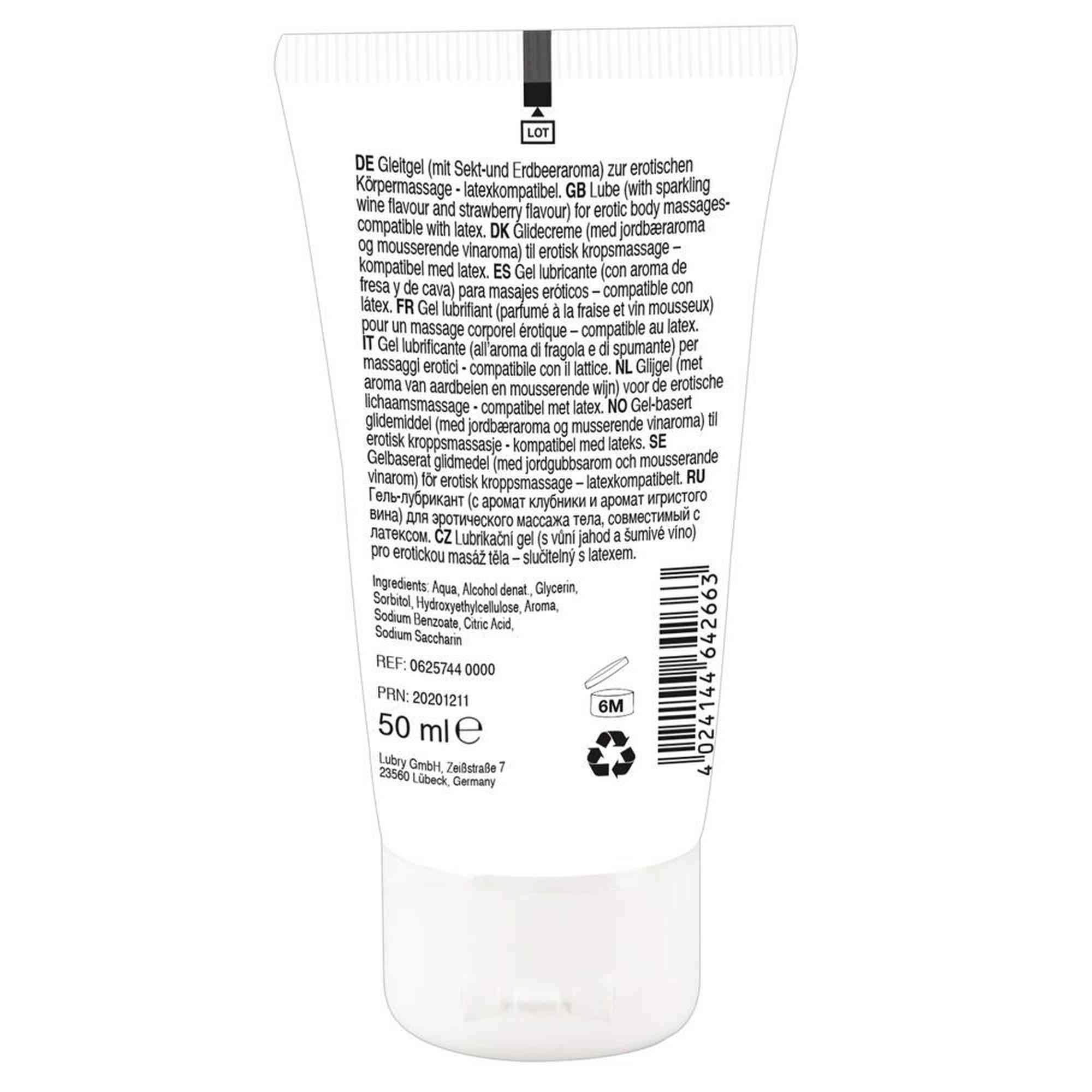 Erotic Massage Gel Sparkling Wine and Strawberry