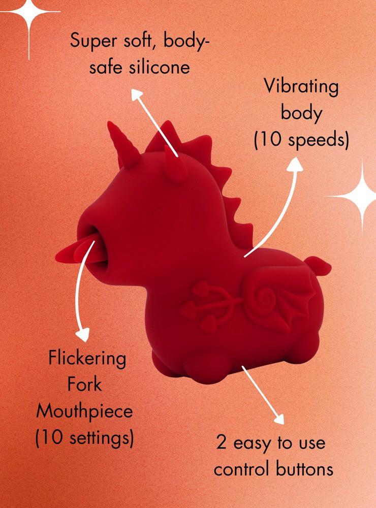 Clitoral stimulator Blaze Diablo 10 functions – rechargeable, red | Unihorn