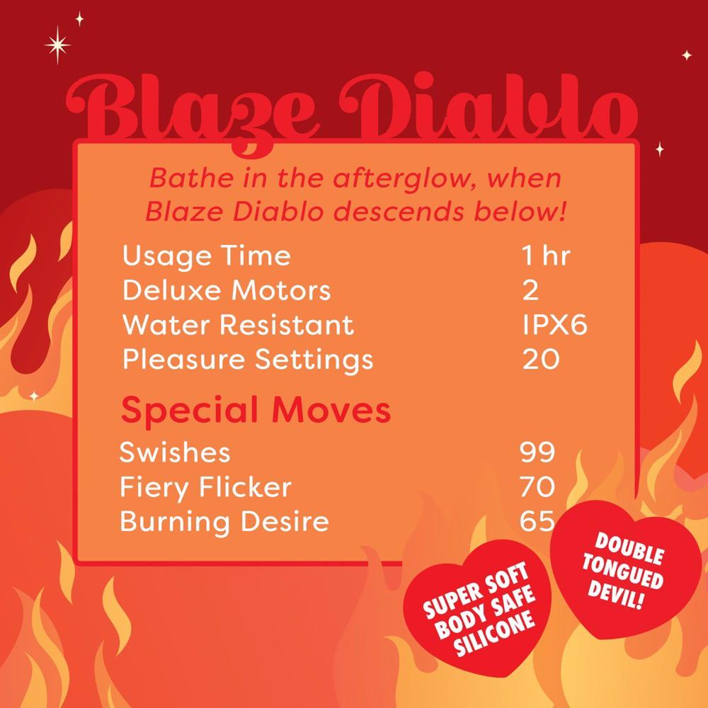 Clitoral stimulator Blaze Diablo 10 functions – rechargeable, red | Unihorn