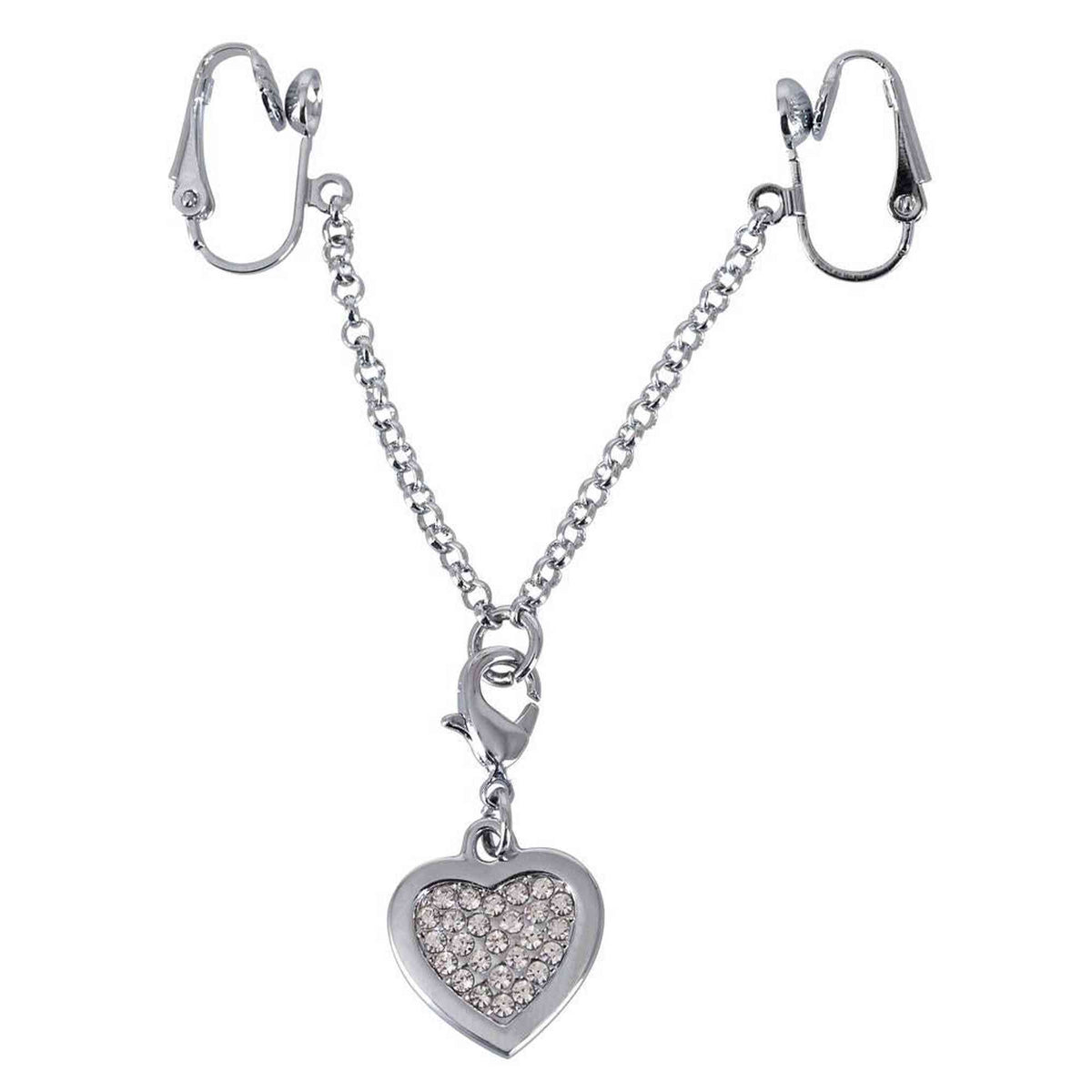 Pinze per capezzoli Heart shaped Chain – argento | Il mio negozio