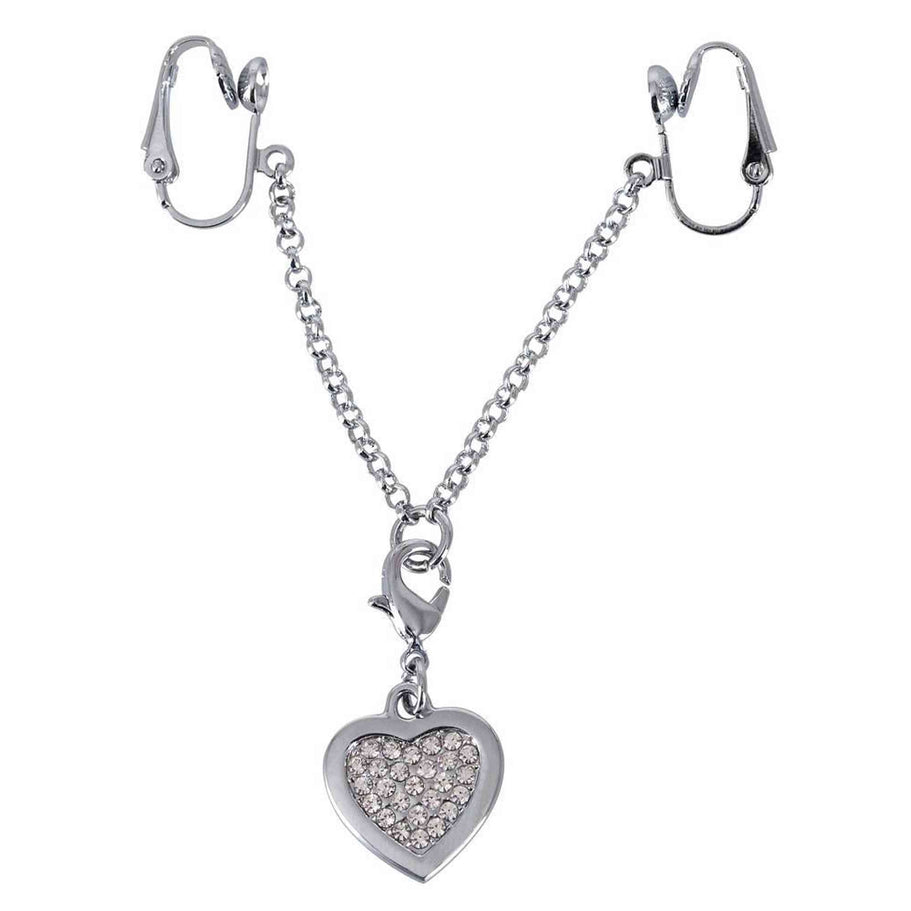 Mellbimbó csipesz Heart shaped Chain – ezüst | Il mio negozio