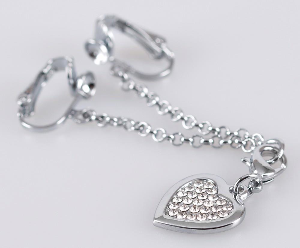 Pinze per capezzoli Heart shaped Chain – argento | Il mio negozio