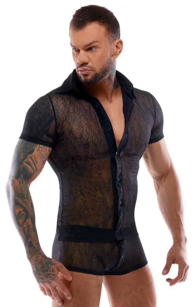 Maglietta uomo – in pizzo, nera | Svenjoyment