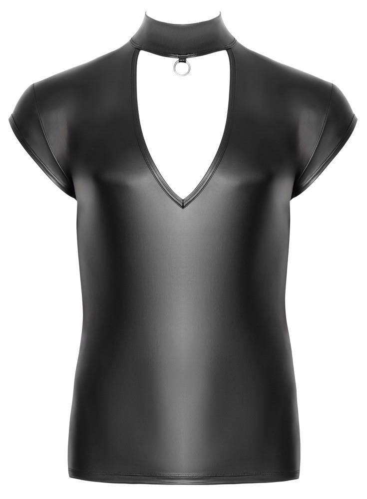 Camiseta de hombre – mini, con aberturas, negra | NEK