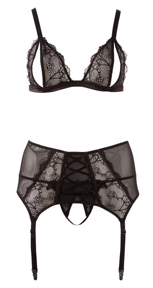 Ensemble soutien-gorge et jarretelles 4XL