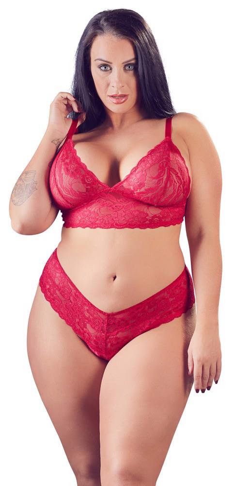 Soutien-gorge et culotte rouge XL
