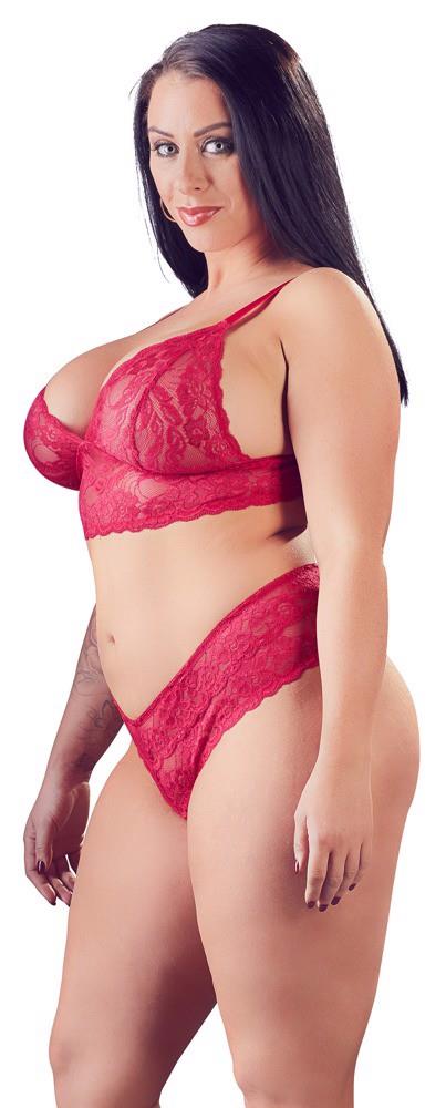 Soutien-gorge et culotte rouge XL