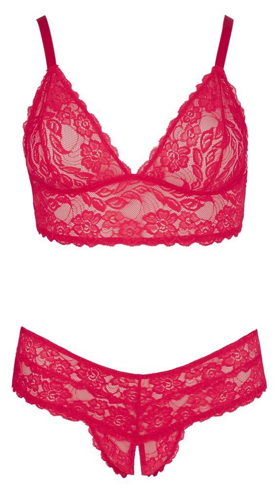 Soutien-gorge et culotte rouge XL