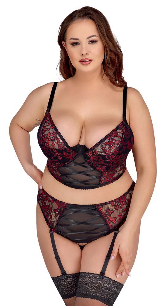 Ensemble Soutien-gorge noir/rouge 85C/L
