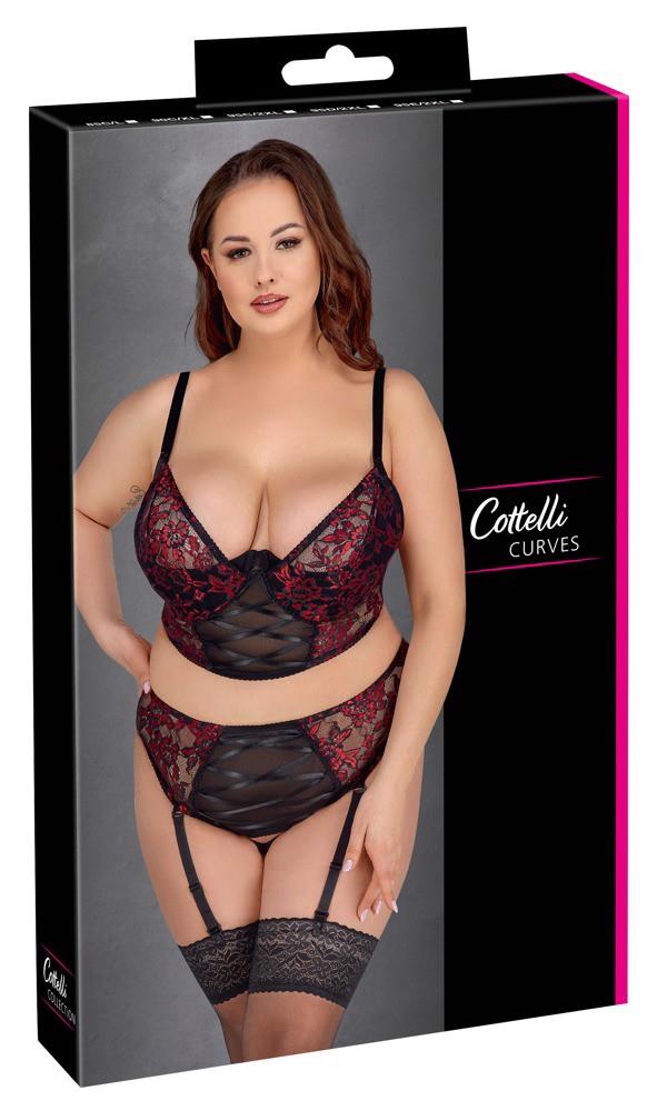 Ensemble soutien-gorge noir/rouge 95C/2XL