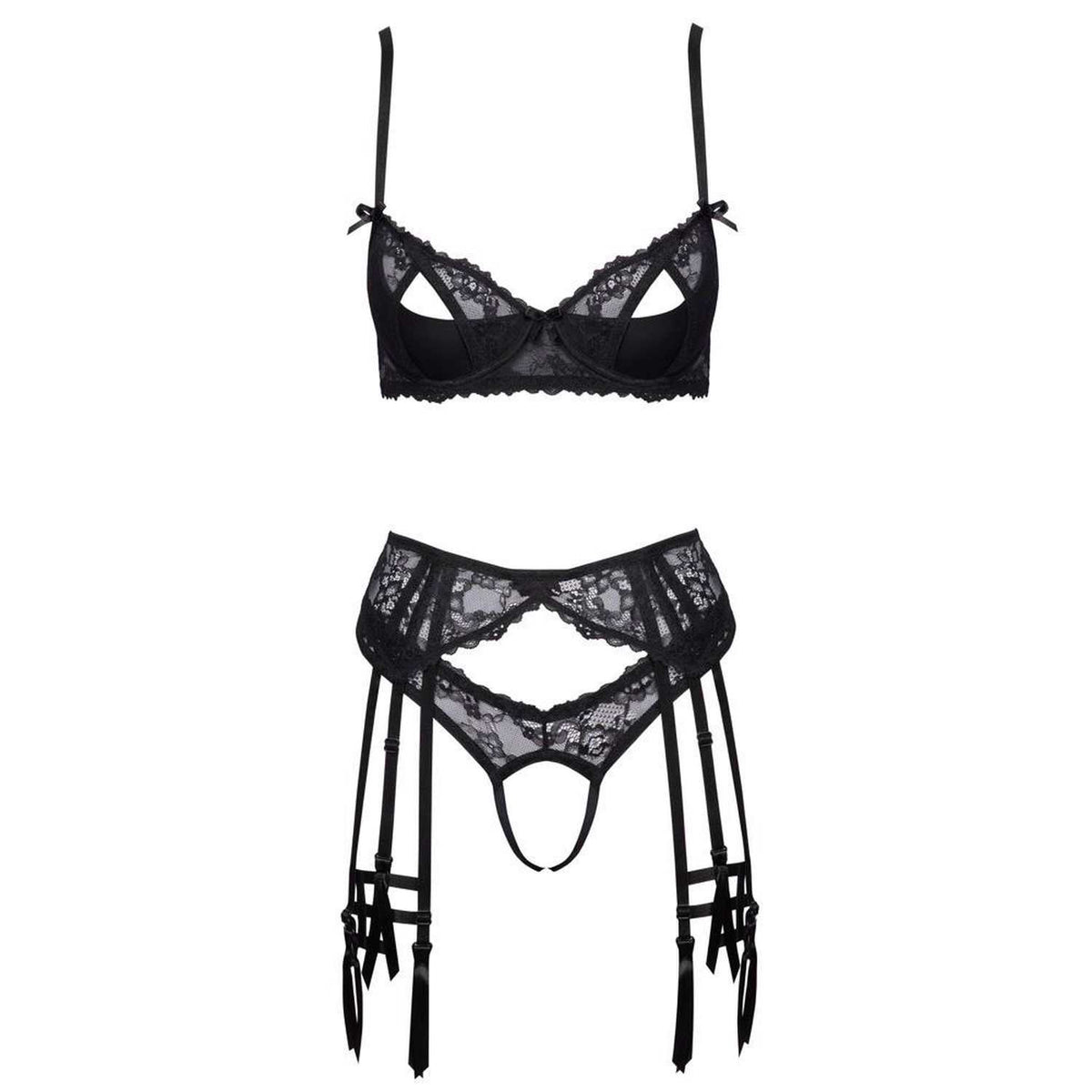 Completino – in pizzo, con reggicalze, nero 22153141331 | Cottelli LINGERIE