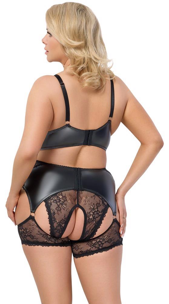 Lingerie set – lace, open crotch, black 22153811051 | Cottelli CURVES
