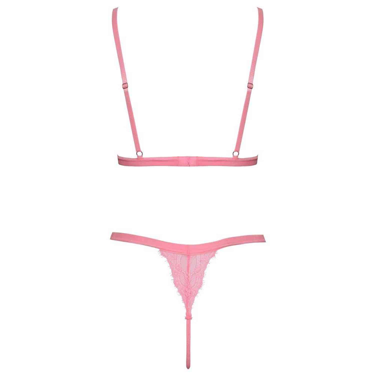 Conjunto de lingerie – em renda, com tanga, rosa | Fantasy by Cottelli