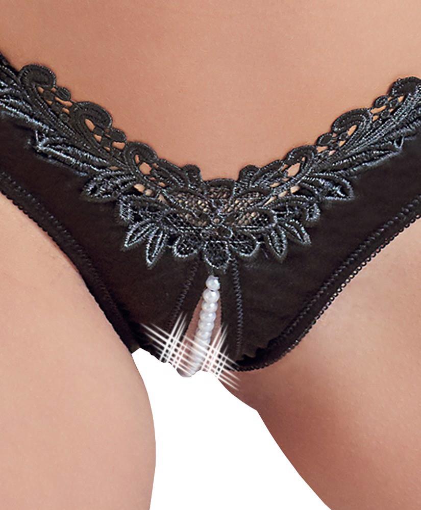 Slip – in raso, ricamato, nero | Cottelli LINGERIE