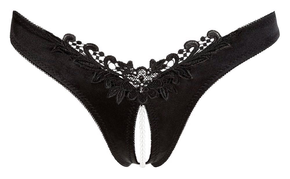 Slip – in raso, ricamato, nero | Cottelli LINGERIE