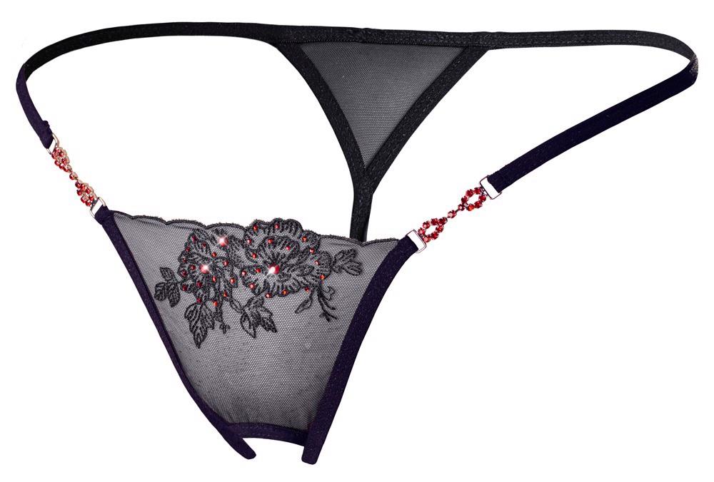 Panties – embroidered, open crotch, black 23220561121 | Cottelli LINGERIE