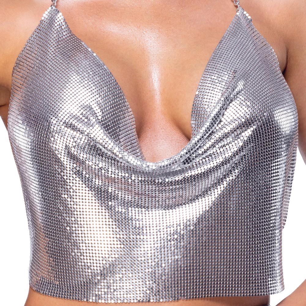 Conjunto de lencería – halter, plateado | Cottelli ACCESSOIRES