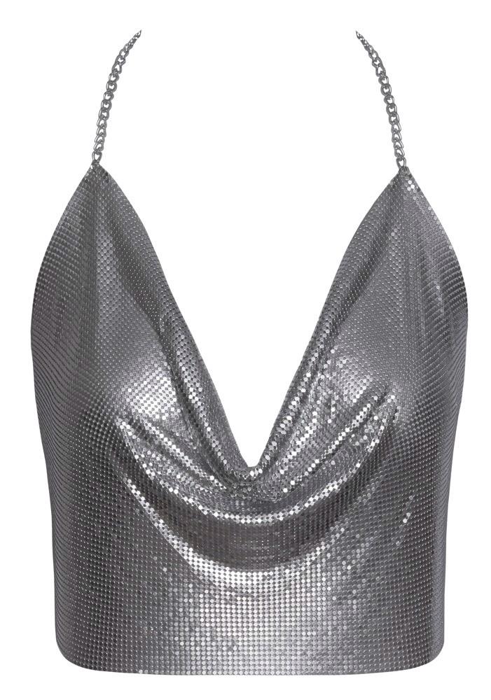 Conjunto de lencería – halter, plateado | Cottelli ACCESSOIRES