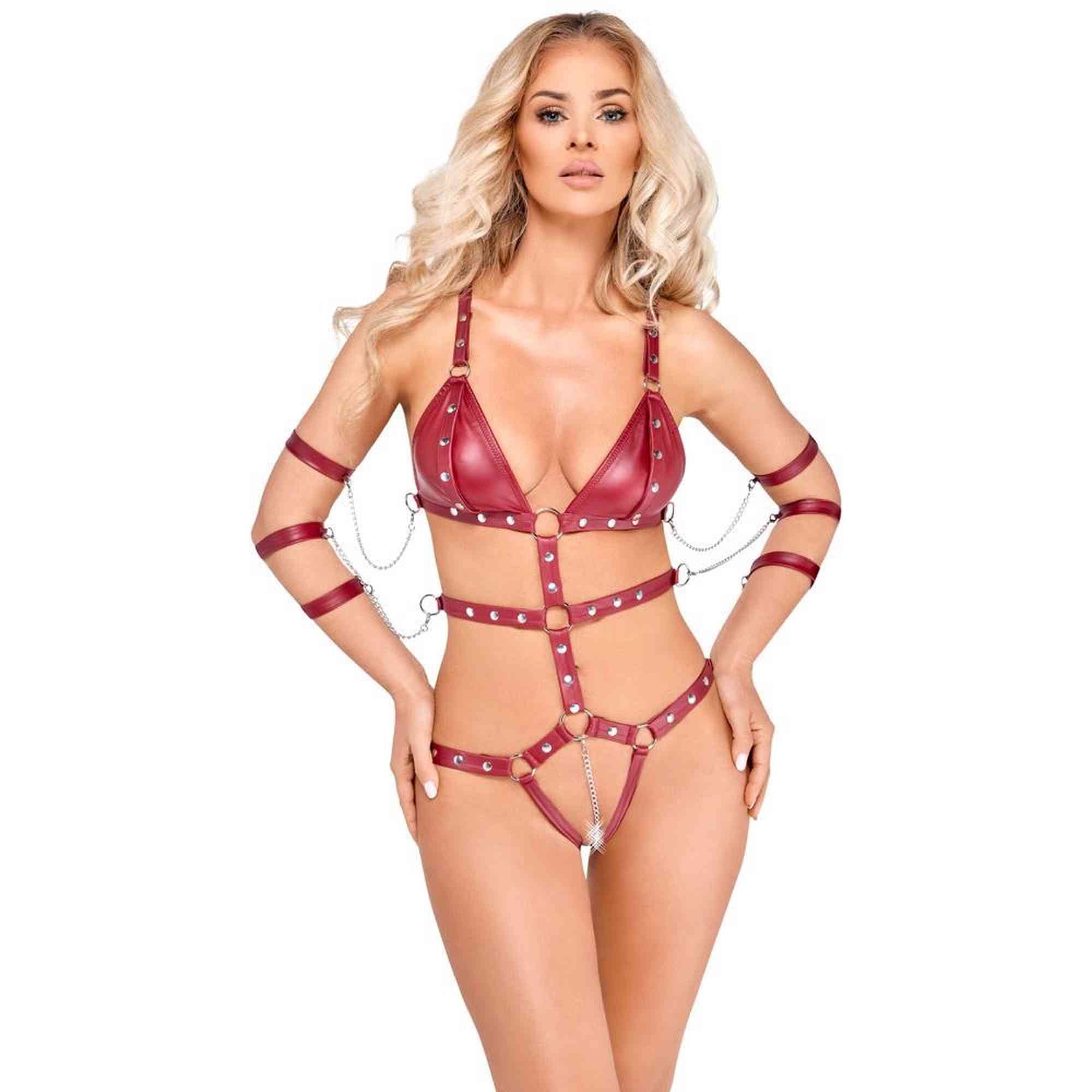 Body Bad Kitty à lanières rouge 2XL