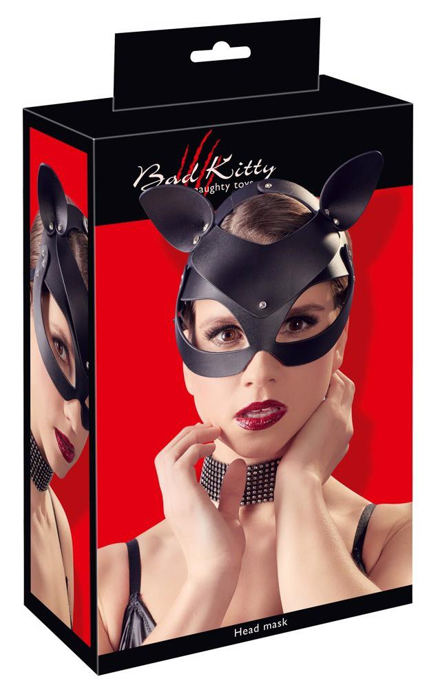 Maschera Cat Rhinestones – nera | Bad Kitty