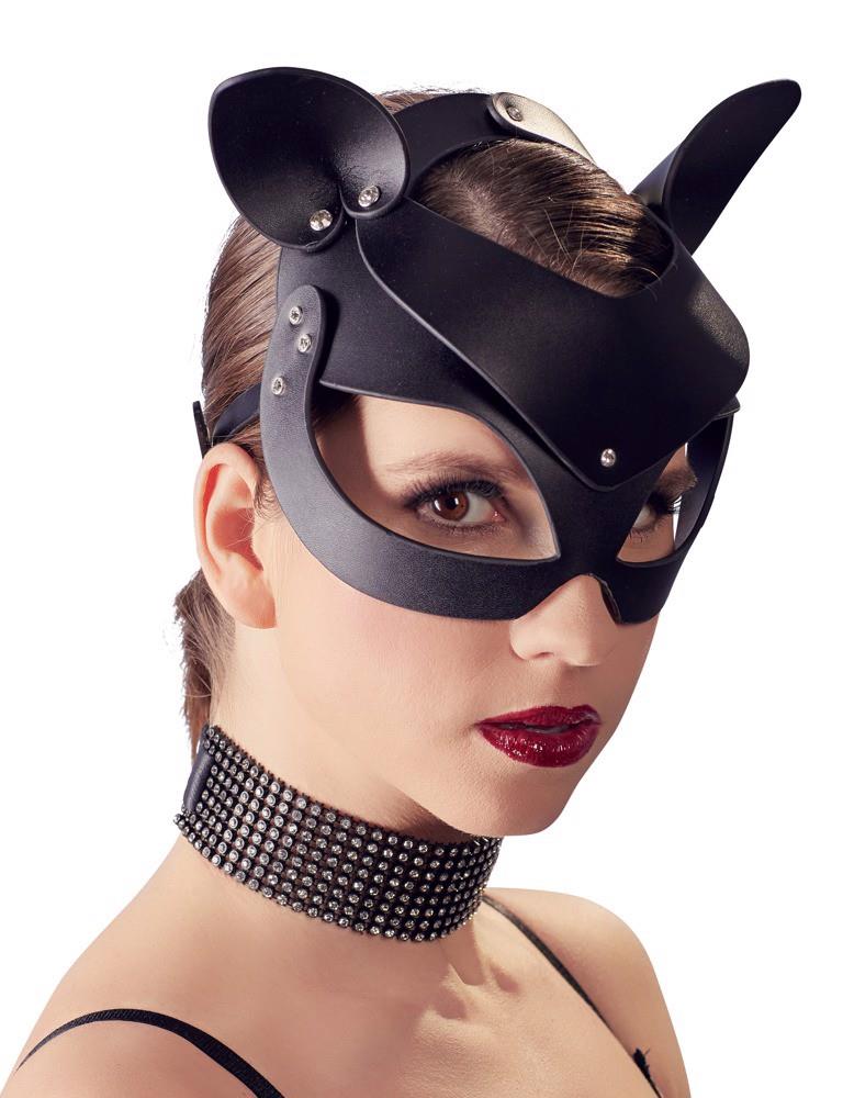 Maschera Cat Rhinestones – nera | Bad Kitty