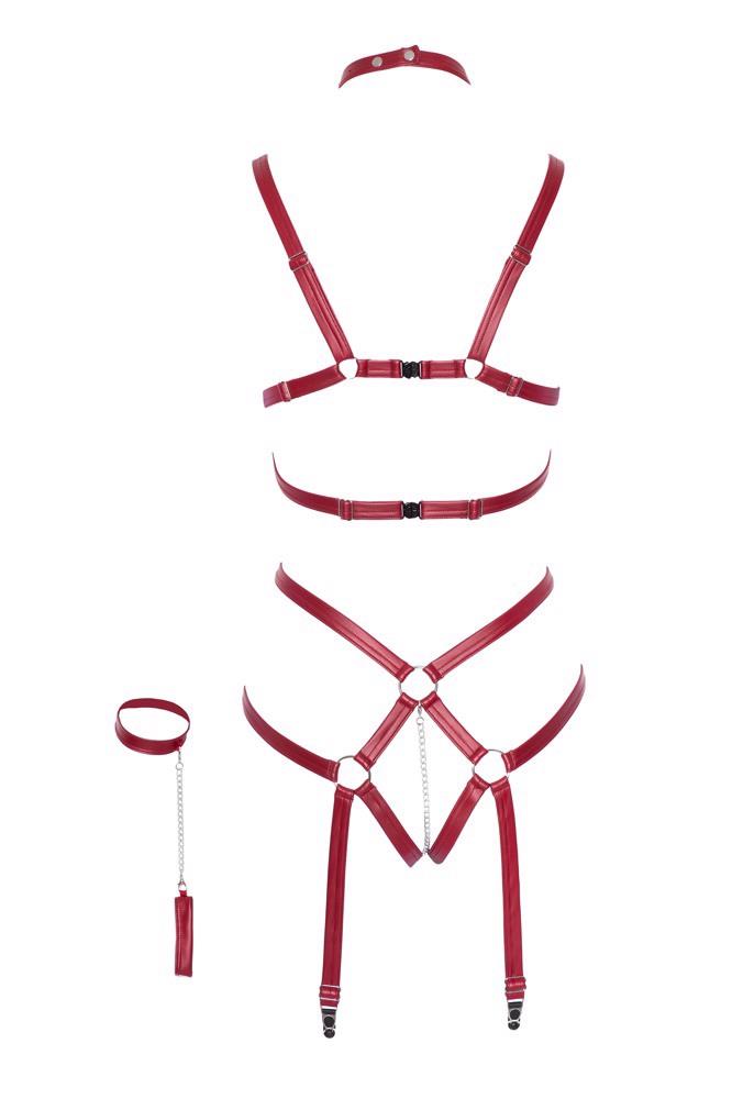 Body – com ligas, mini, vermelho | Bad Kitty