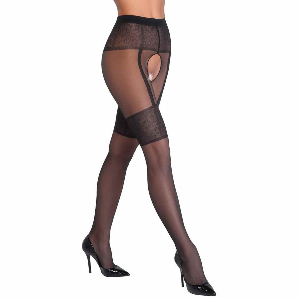 Bas Tights – ouvert, noir 25103911631 | Cottelli LEGWEAR