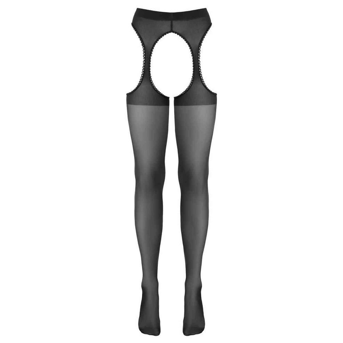 Harisnya – csipke, nyitott, fekete | Cottelli LEGWEAR