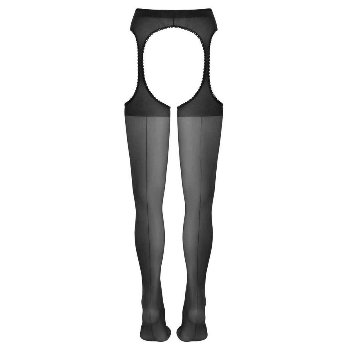 Harisnya – csipke, nyitott, fekete | Cottelli LEGWEAR