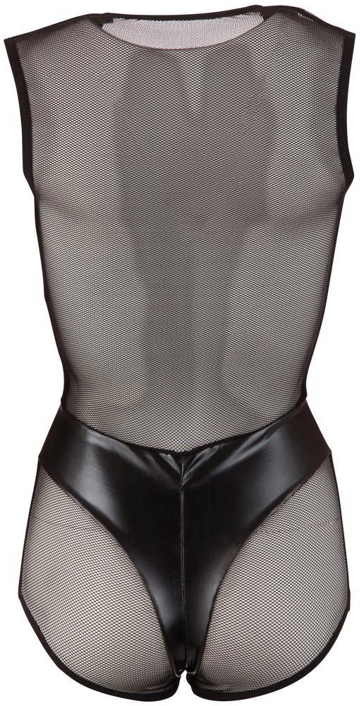Body – hálós, wetlook, fekete | Cottelli PARTY