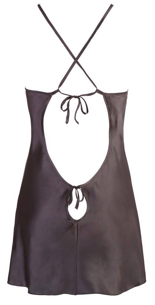 Babydoll – szatén, mini, fekete | Cottelli LINGERIE