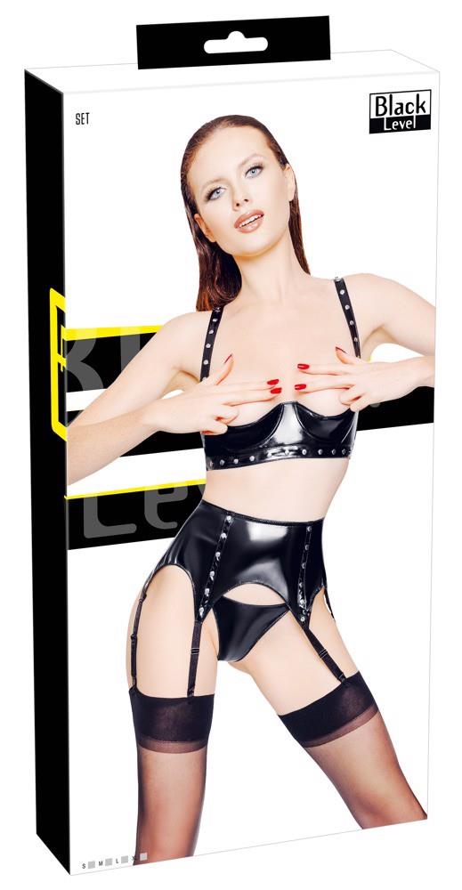 Ensemble soutien-gorge à bonnets souples en vinyle XL
