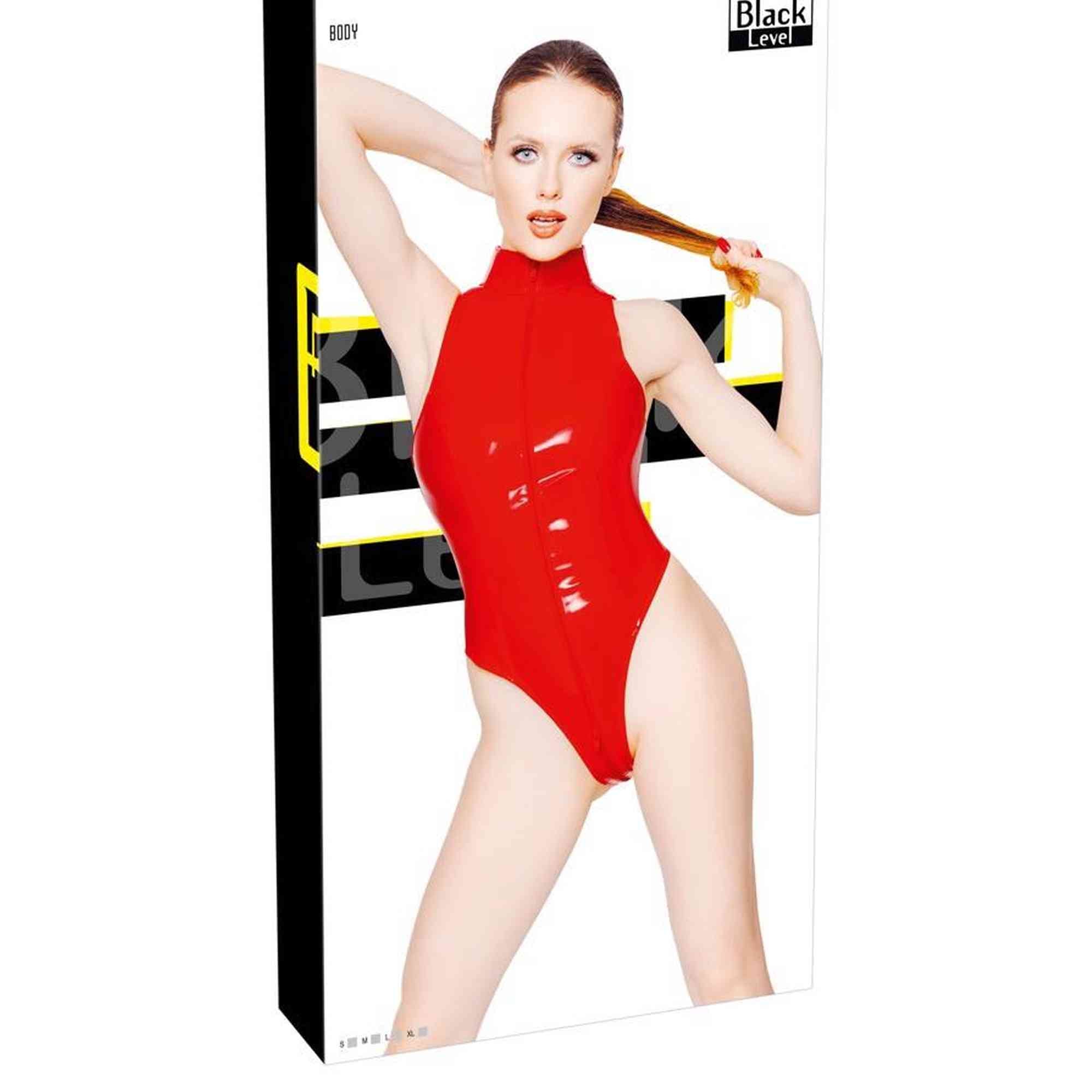 Body Vinyle Zip rouge XL