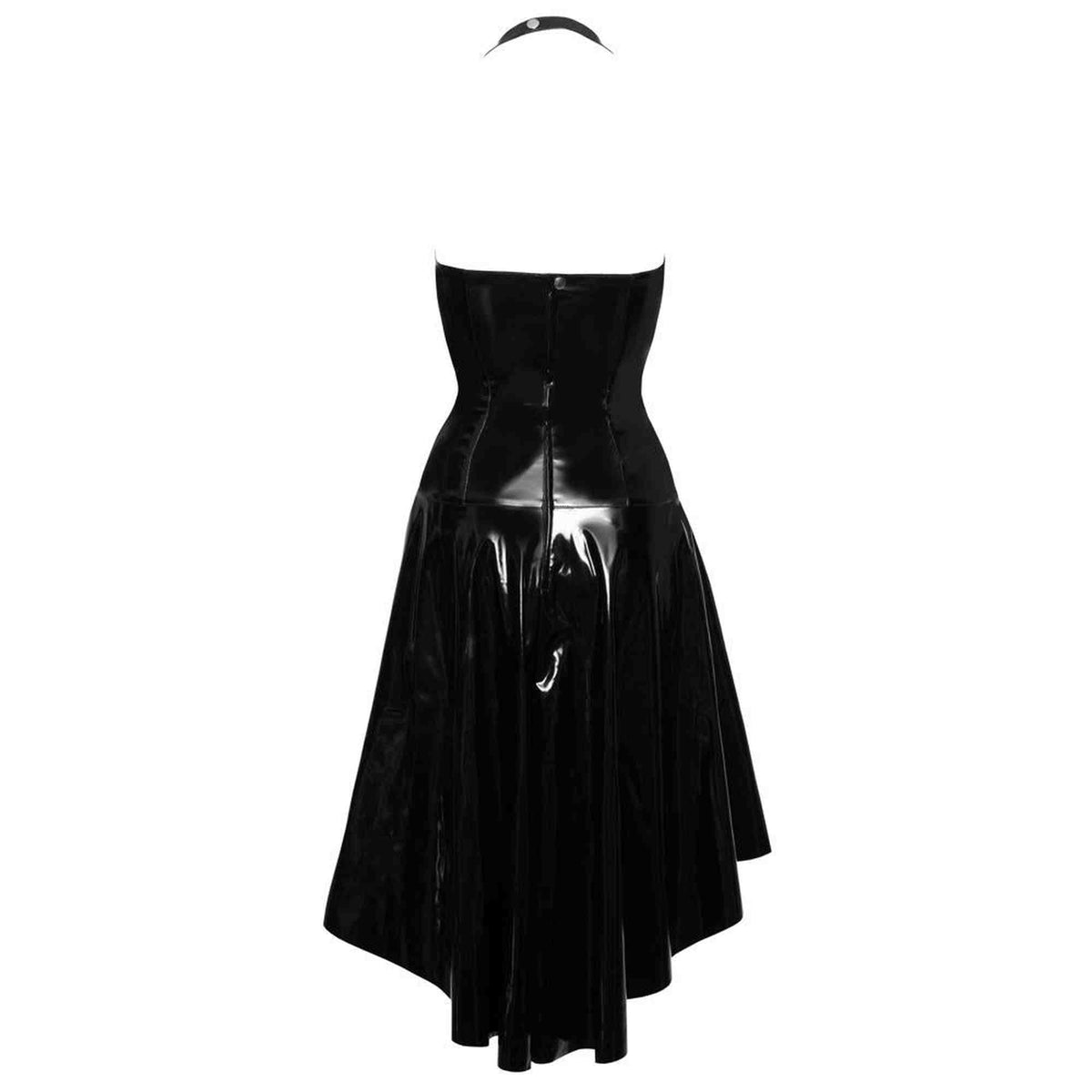 Dress – wetlook, halter neck, black 28509661062 | Black Level