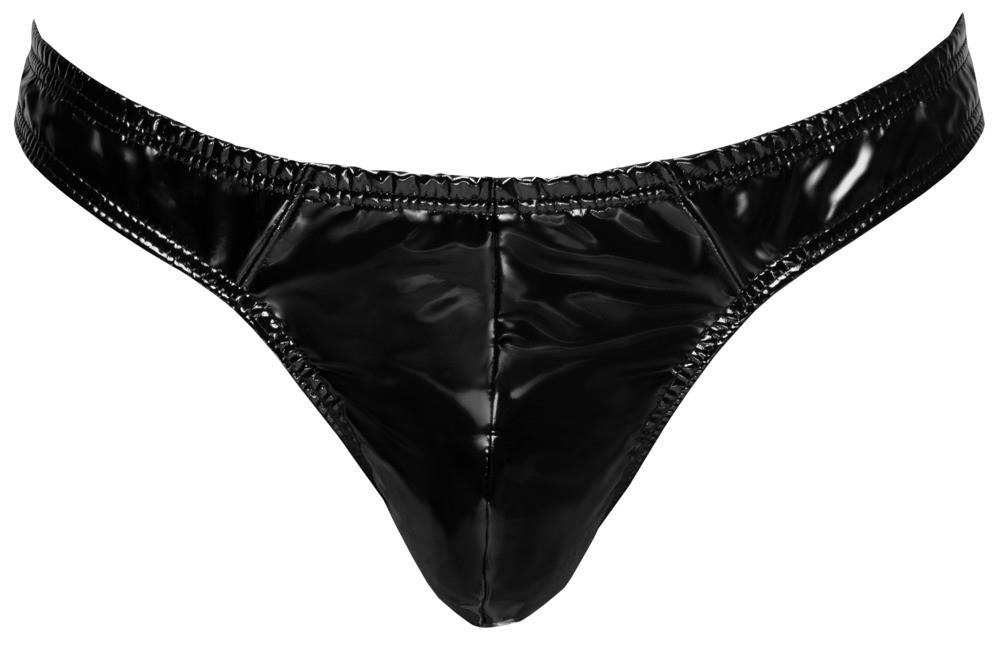 Perizoma uomo – wetlook, nero | Black Level