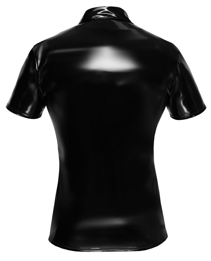 Men's shirt Polo – wetlook, black | Black Level
