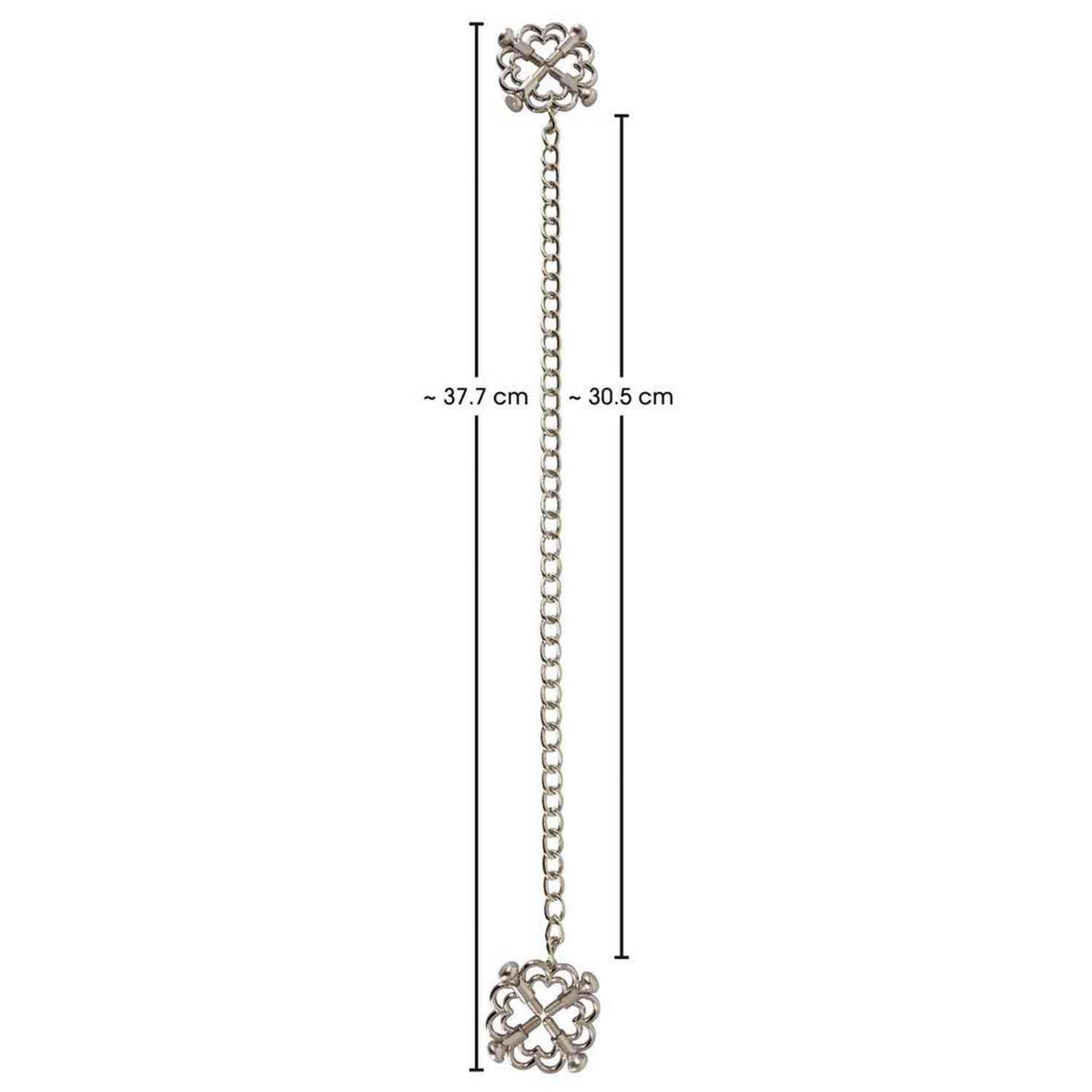 Pinze per capezzoli Chain – con gioiello, argento | Bad Kitty