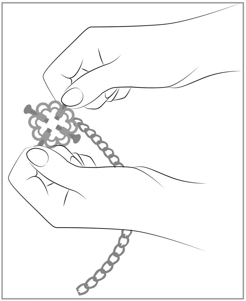 Pinze per capezzoli Chain – con gioiello, argento | Bad Kitty