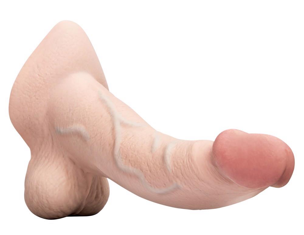 Dildo realistico slipskin curvy 22.3 cm – con ventosa, taglie forti, nude | b-Vibe