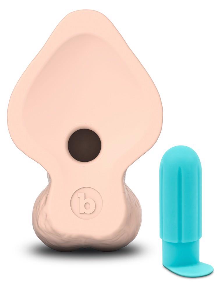 Dildo realistico slipskin curvy 22.3 cm – con ventosa, taglie forti, nude | b-Vibe