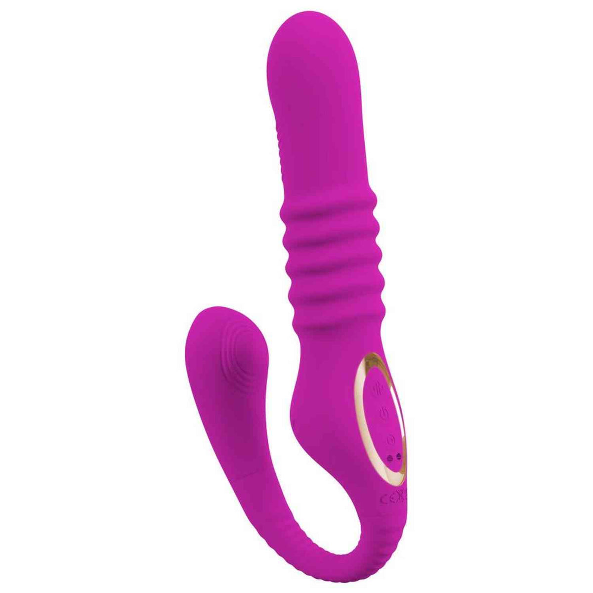 Strap-on 3 funções – recarregável, vibratório, roxo | JAVIDA