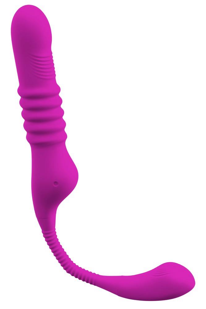 Strap-on 3 funções – recarregável, vibratório, roxo | JAVIDA