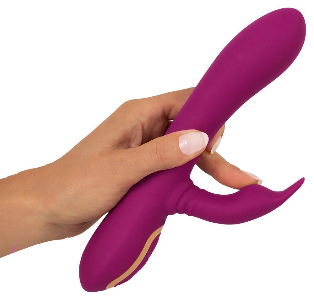 Vibrador rabbit 3 funciones – recargable, morado | JAVIDA