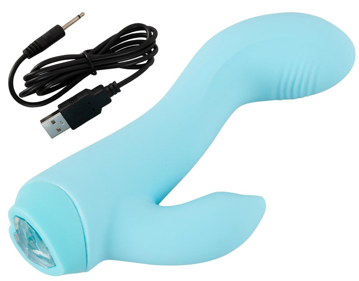 Mini-Vibrator 13.7 cm – wiederaufladbar, hellblau | Cuties