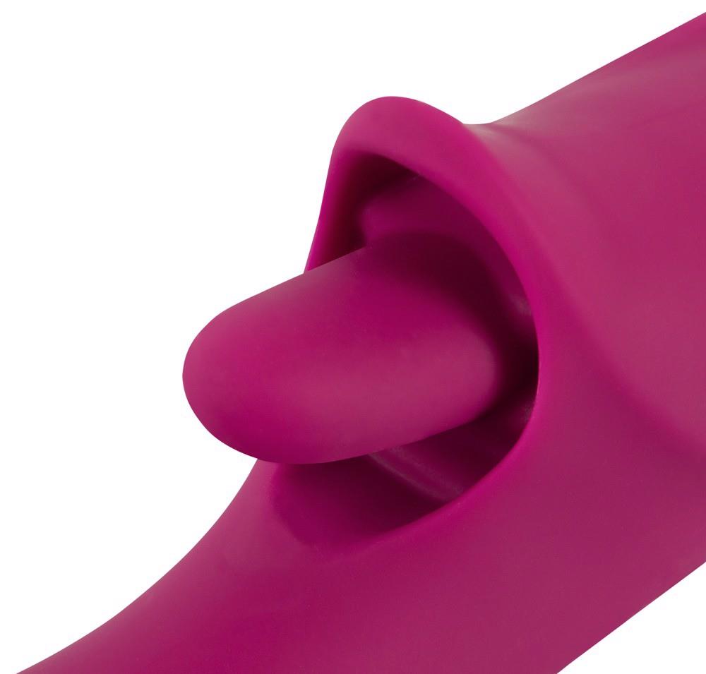 Estimulador de clítoris Licking 10 funciones – recargable, con empuje, morado | JAVIDA
