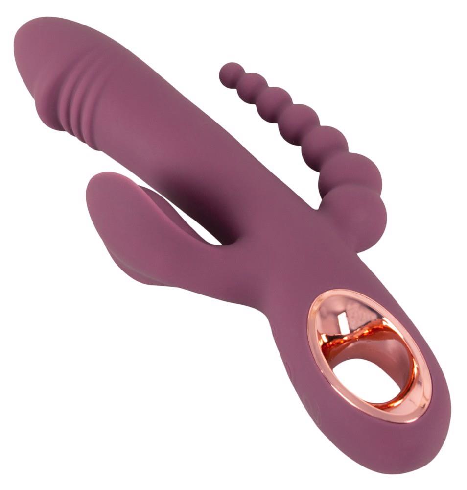Masturbator Triple 10 Funktionen – wiederaufladbar, vibrierend, lila