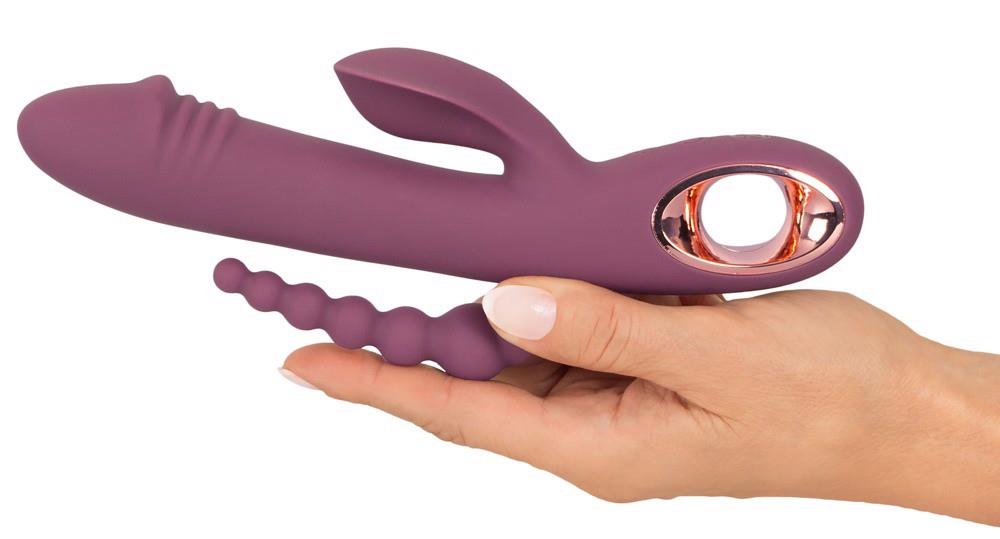 Masturbator Triple 10 Funktionen – wiederaufladbar, vibrierend, lila