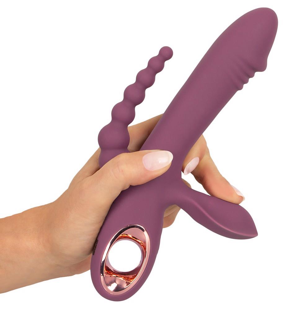 Masturbator Triple 10 Funktionen – wiederaufladbar, vibrierend, lila