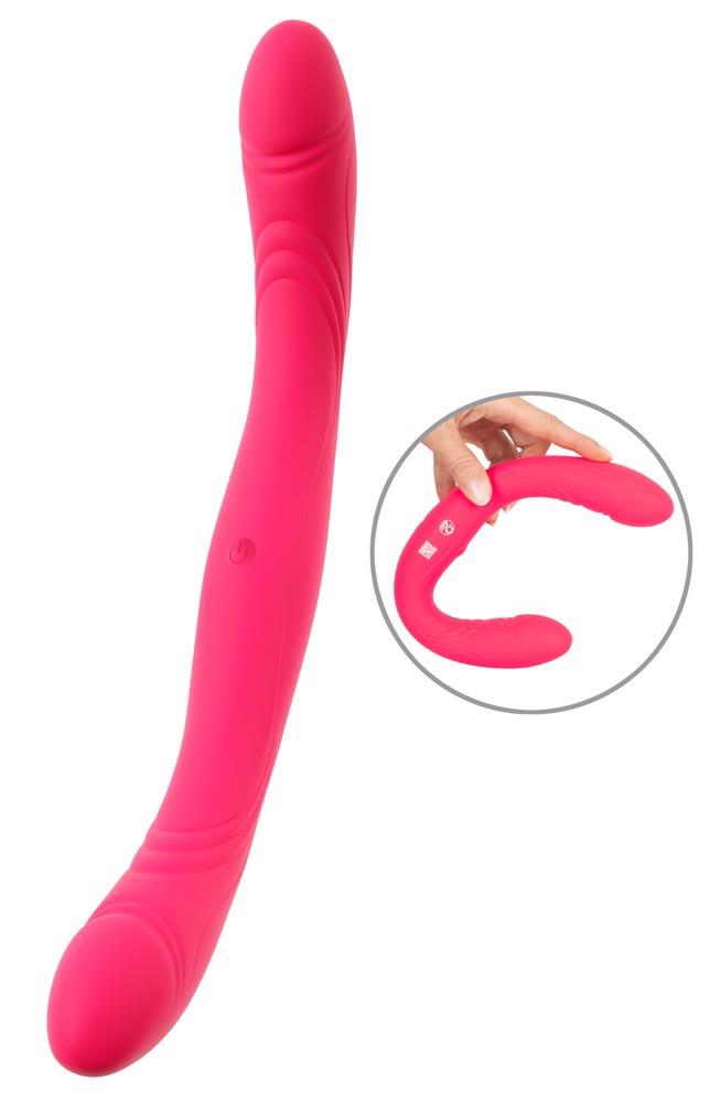 Special vibrator 9 functions – rechargeable, double, pink | Couples Choice