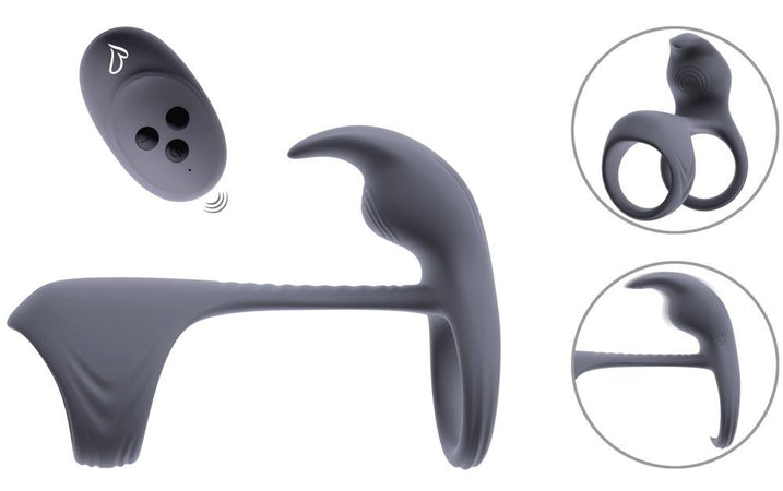 Anello fallico Vylor 10 funzioni – con telecomando, grigio | beau coeur